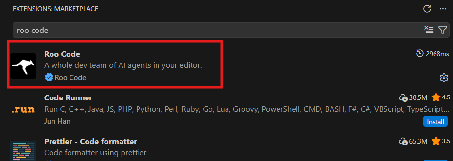 Roo Code Extension Installation